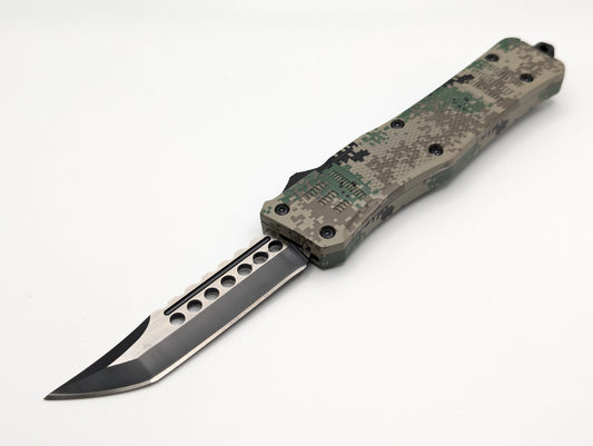 9.25" Green Digi Camo CQC D/A OTF Knife