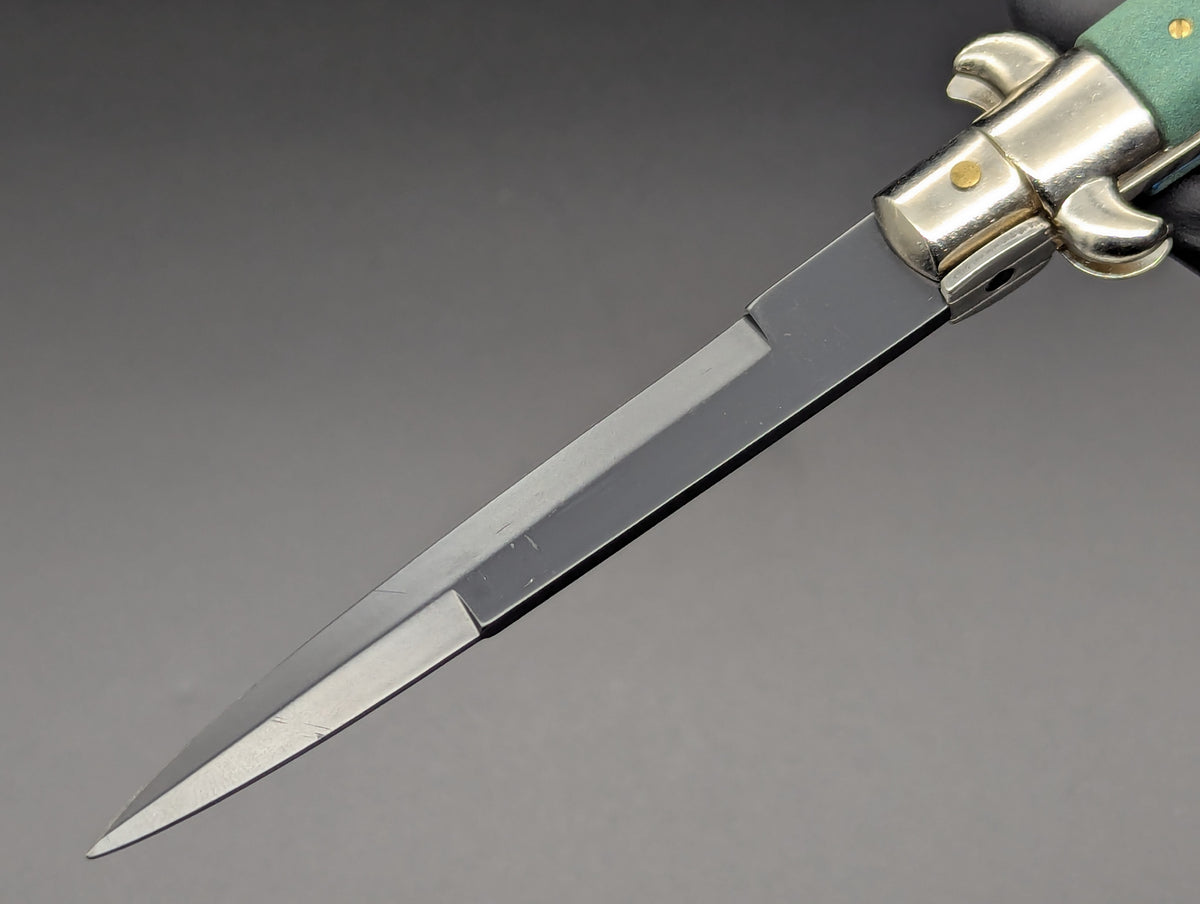 NOS 9" FRANK B "STILETTO ITALY" Jade Green Italian Stiletto Knife Dagger