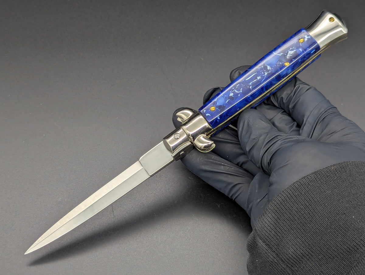 NOS 9" AB ITALY  ARMANDO BELTRAME Blue Ice Italian Stiletto