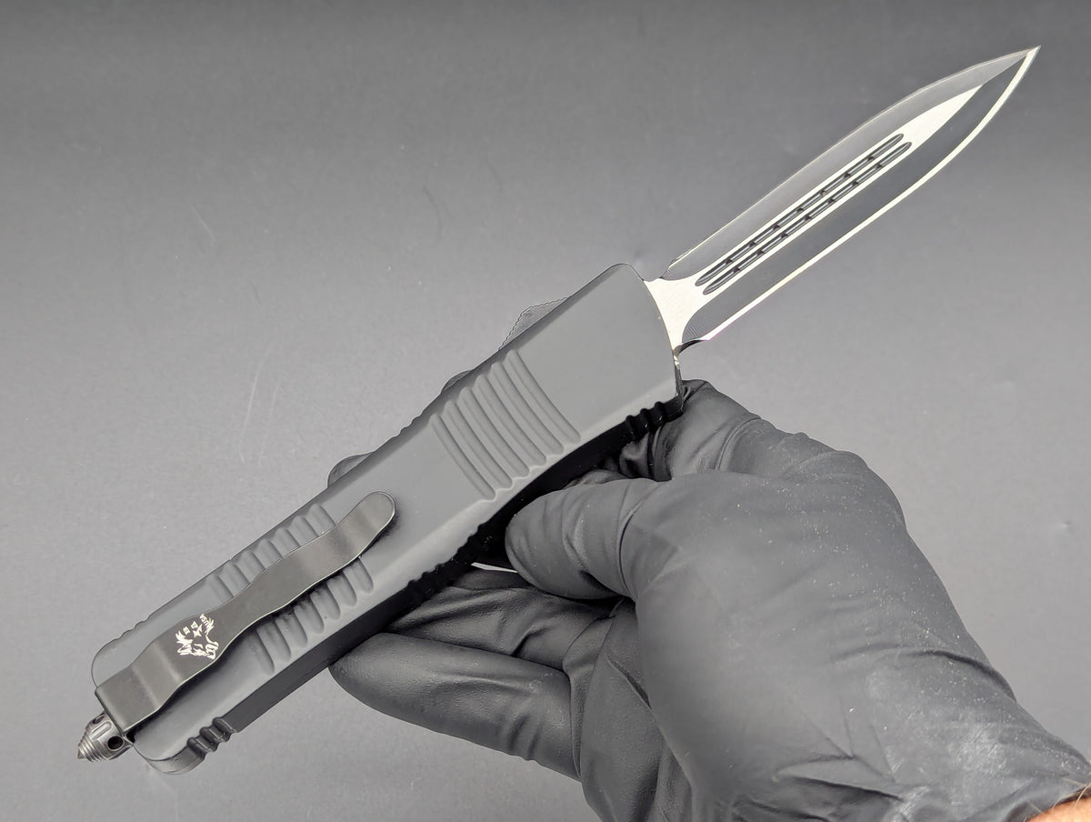9.5" XL BLACK TACTICAL D/E OTF AUTOMATIC KNIFE
