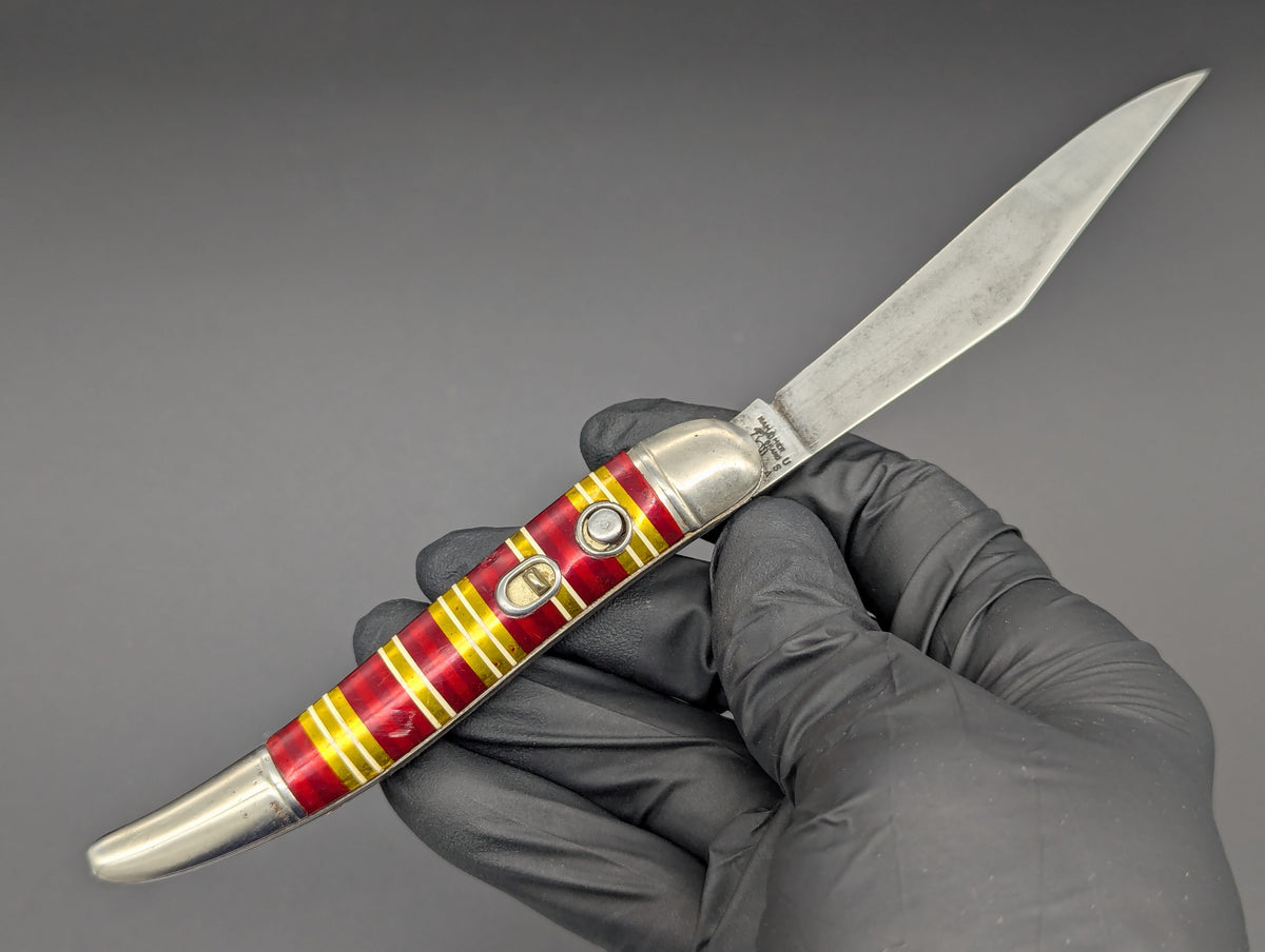 Imperial USA Hammer Brand Candy Stripe Toothpick Automatic Knife #2