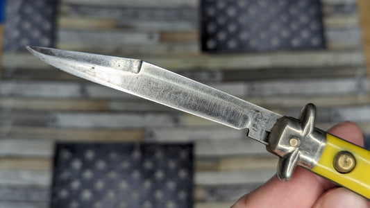 Bright Yellow Antique Shur-Snap USA Pre-Ban Automatic Knife