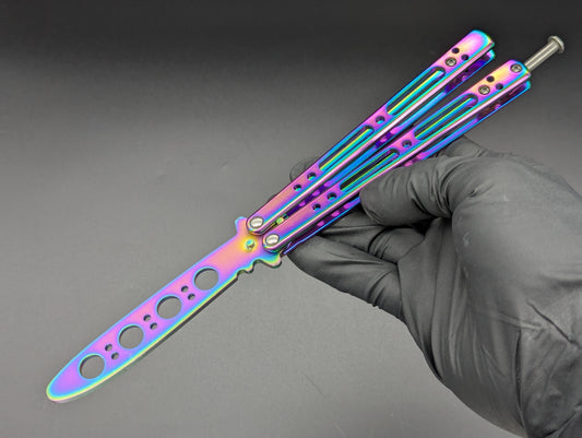 RAINBOW Ti SKELETONIZED BALISONG TRAINER