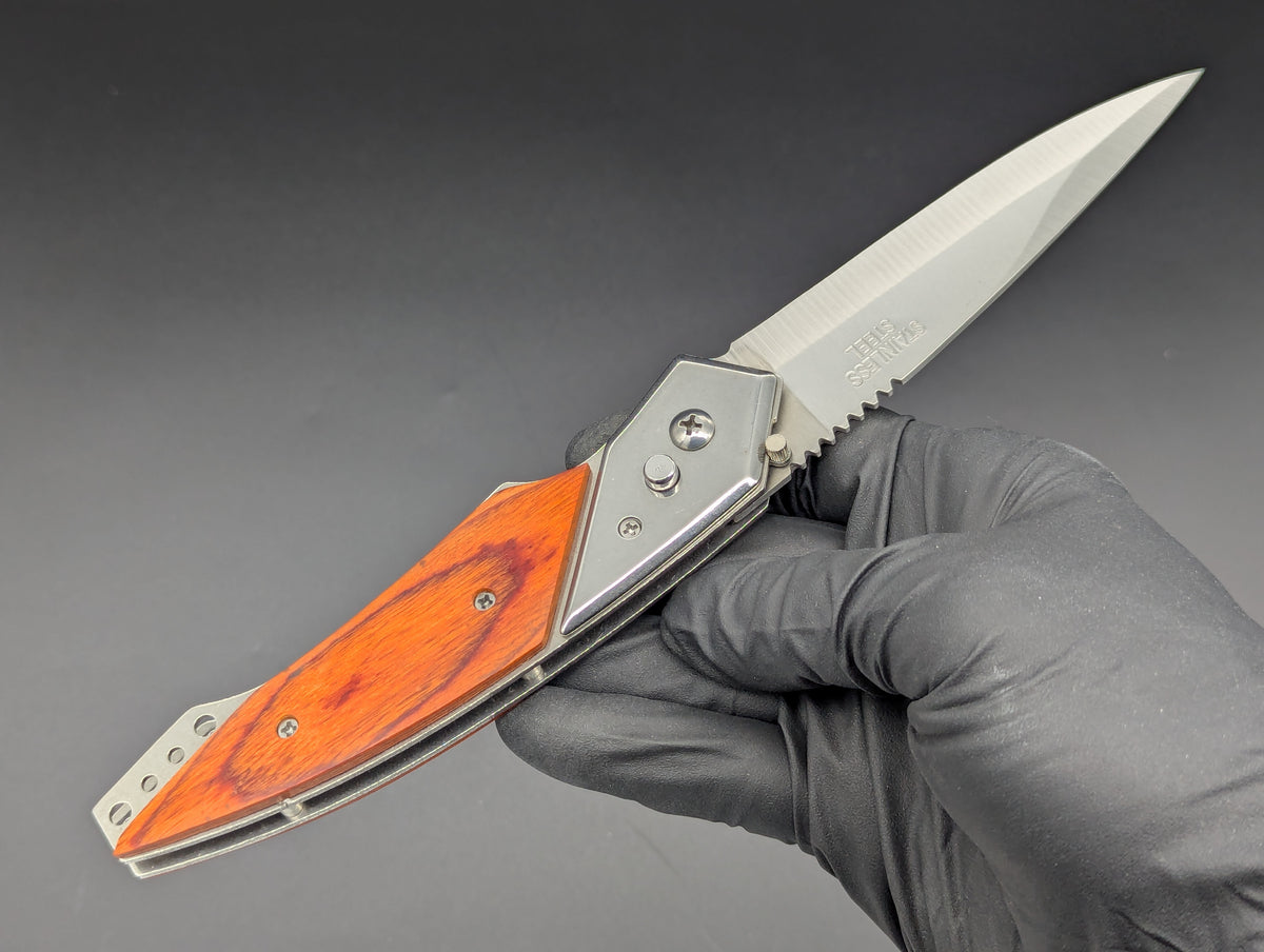 9.25"XL ROSEWOOD HAWK AUTOMATIC OPENING KNIFE