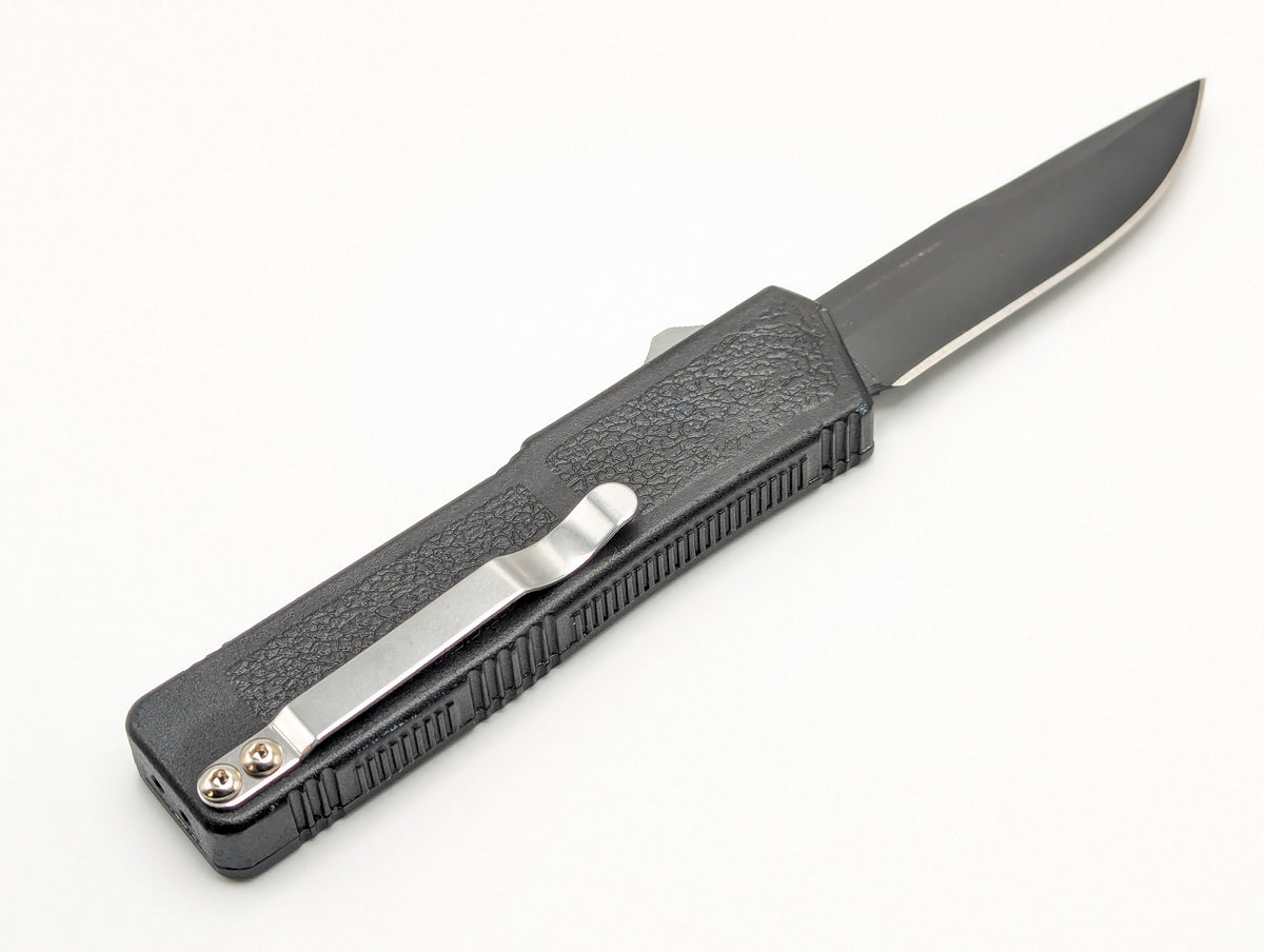 Lightning OTF Knife Black Tactical Drop Point