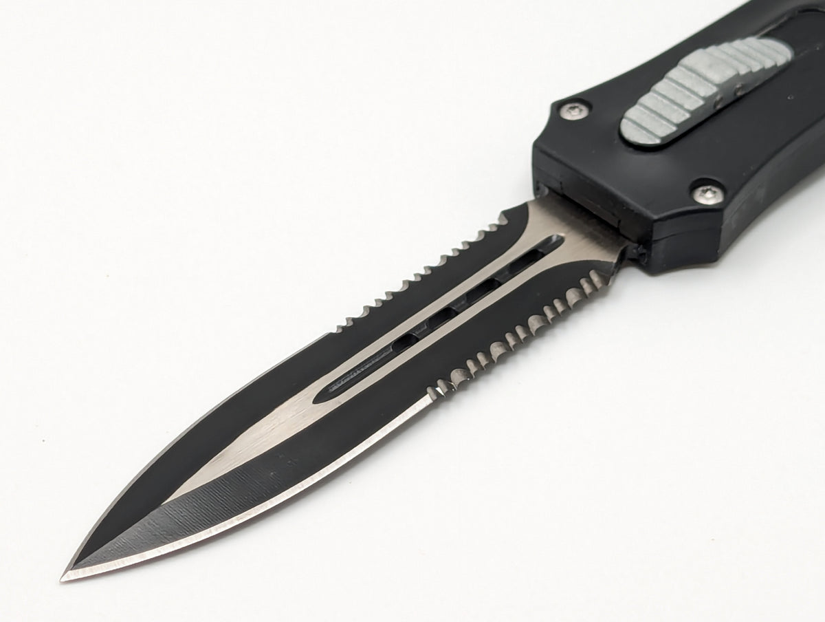 9.5" Gothic Coffin D/A OTF Knife Serrated