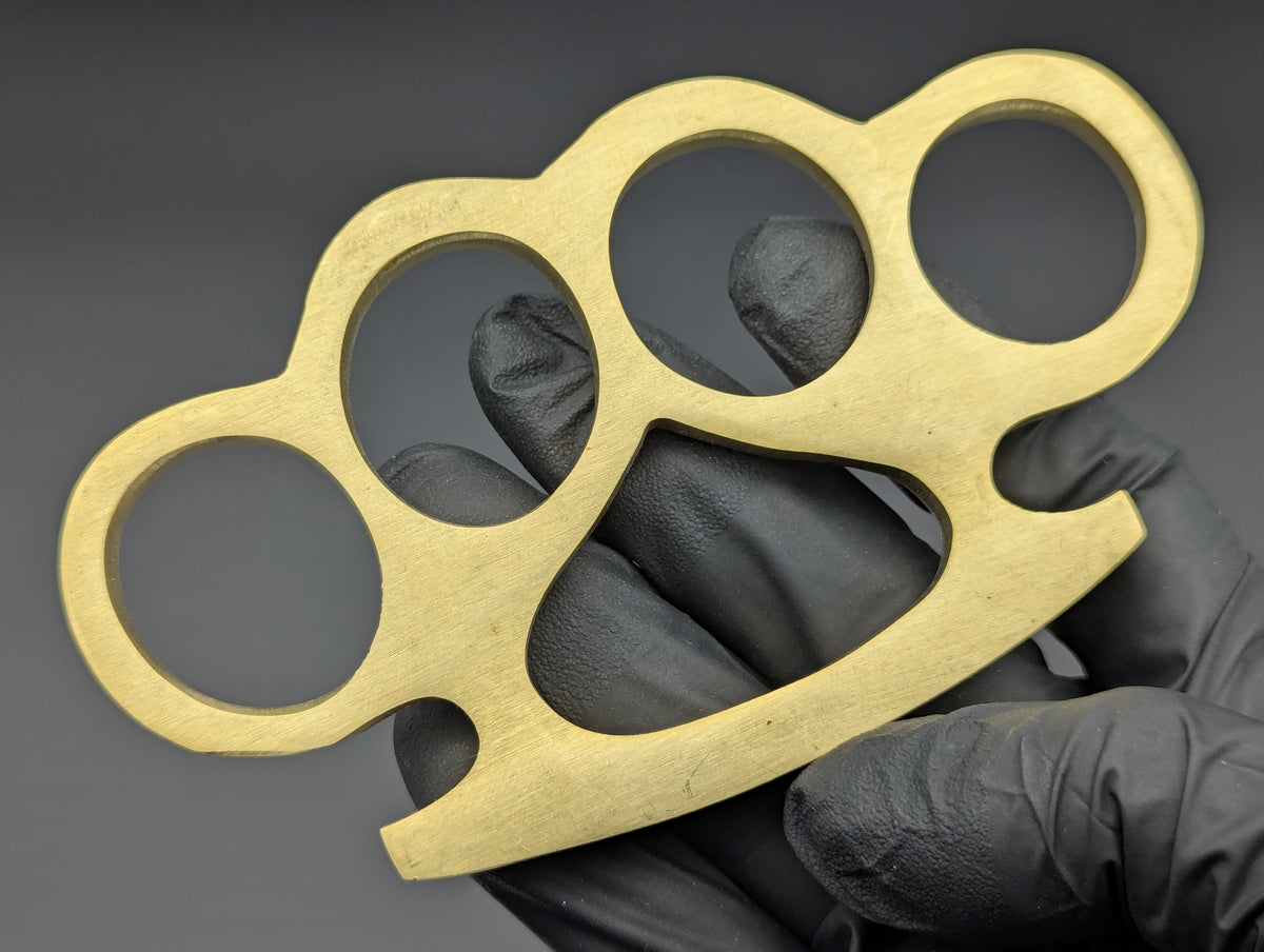 PRESS YOUR LUCK SOLID BRASS STOCK KNUCKLE DUSTER