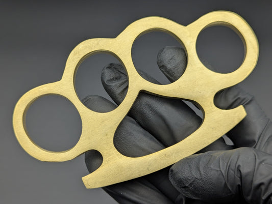 PRESS YOUR LUCK SOLID BRASS STOCK KNUCKLE DUSTER
