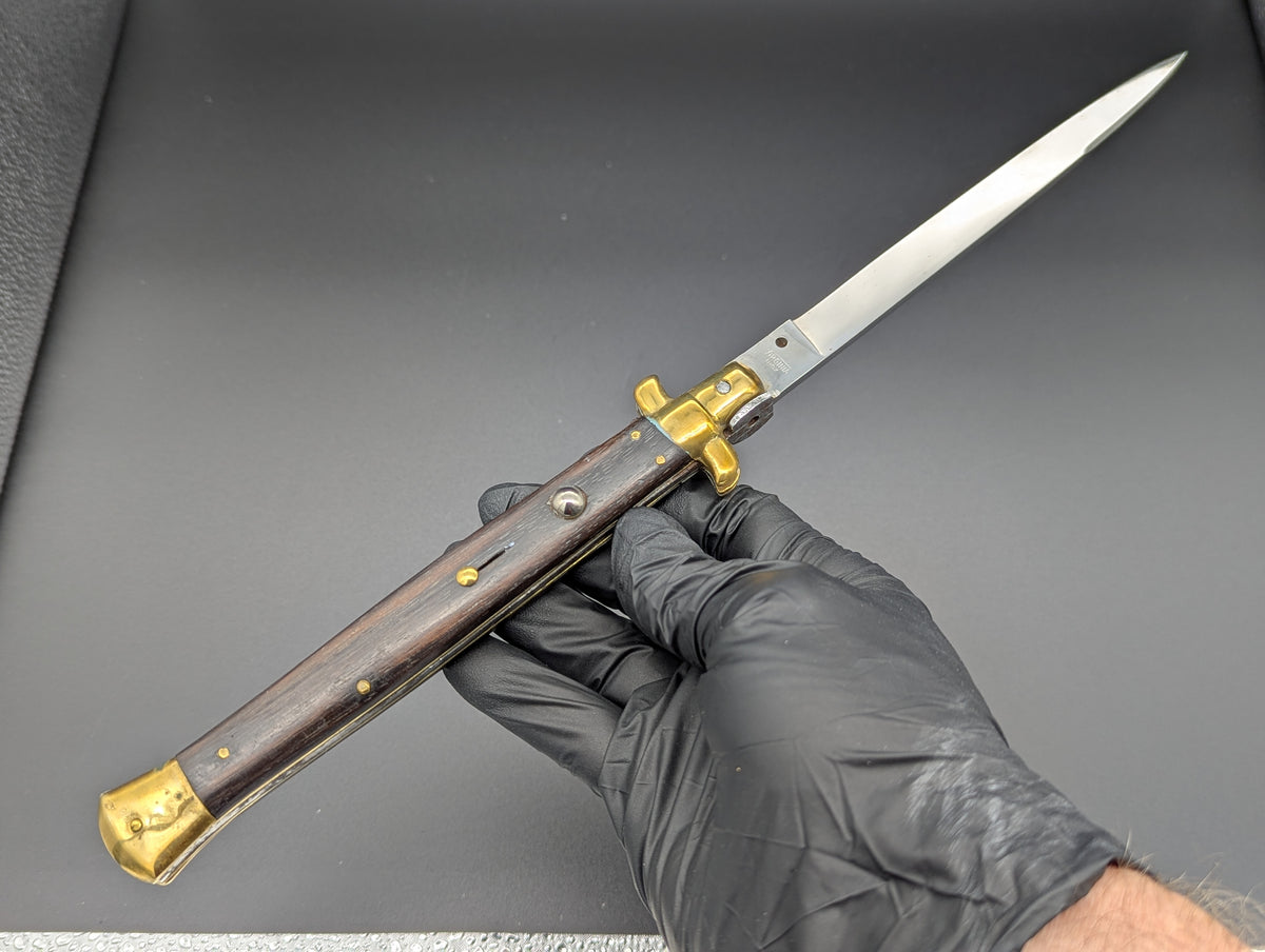 Vintage 13" VIRGINIA Wood & Brass Italian Stiletto Swedge Blade