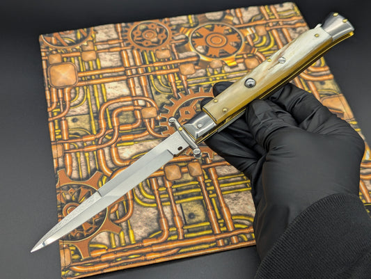 11" HONEY HORN FRANK B HANDMADE ITALIAN SWINGUARD STILETTO