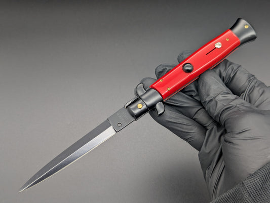 NOS 9" Frank Beltrame RED Tactical Italian Stiletto Knife Dagger