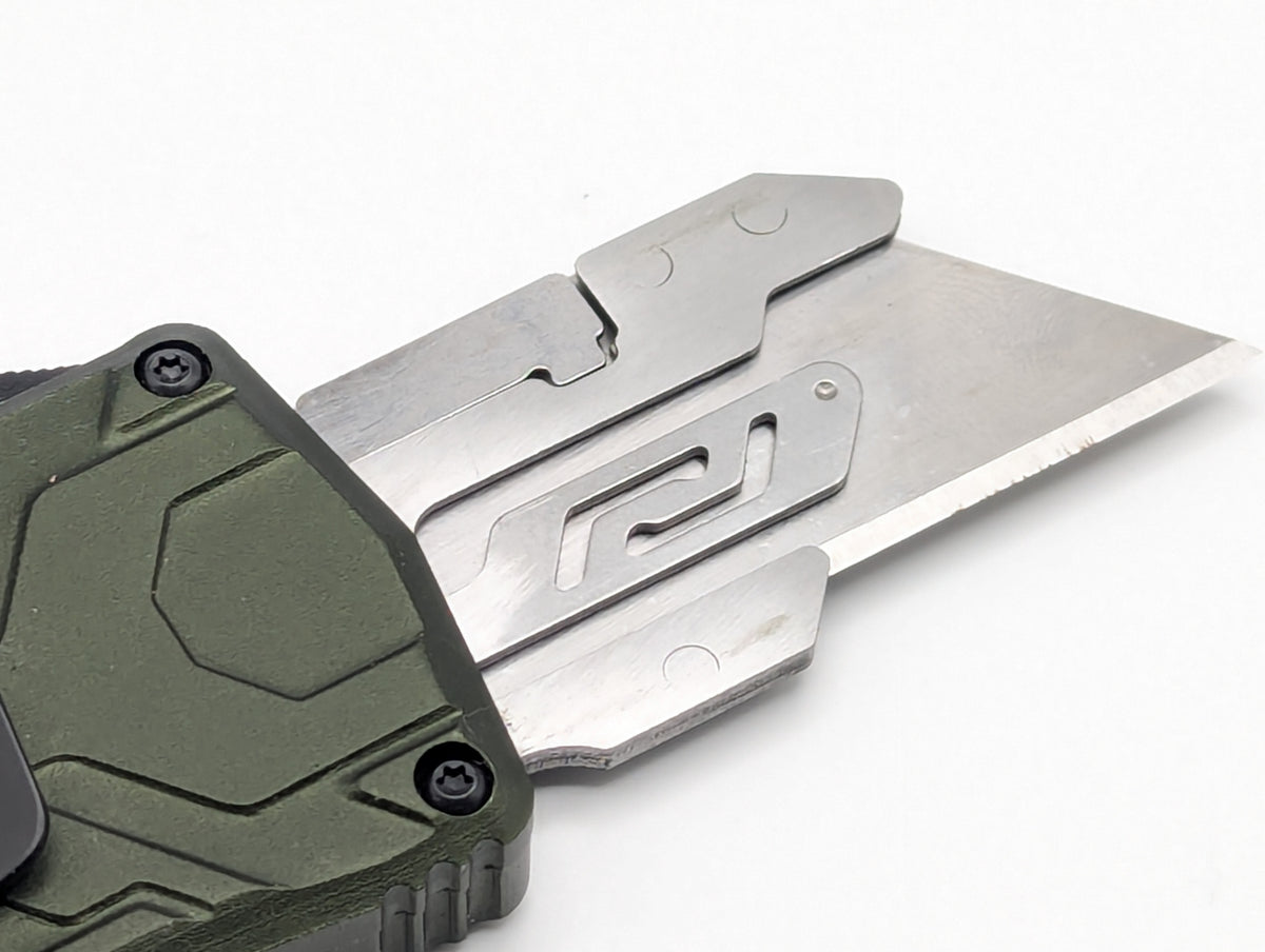 Green Molded Aluminum D/A Box Cutter OTF Knife