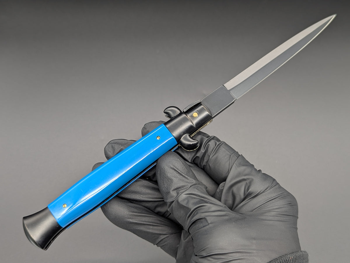 NOS 9" Frank Beltrame BLUE Tactical Italian Stiletto Knife Dagger