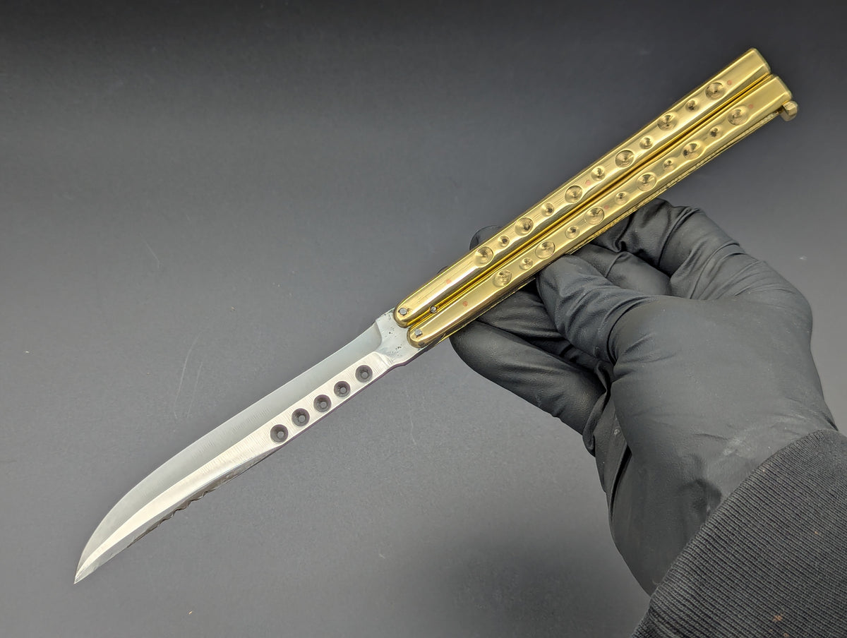29 CM RAMBO TRADITIONAL FHM BRASS BALISONG