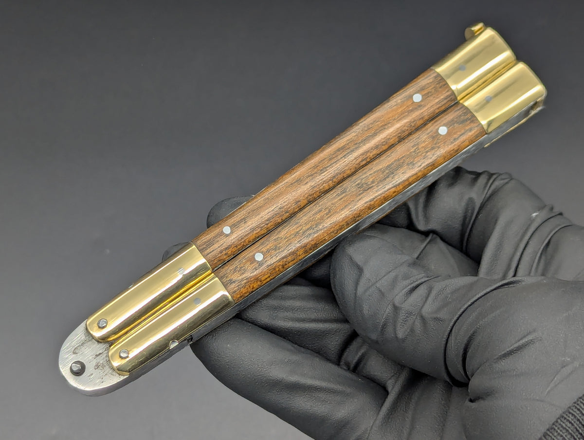9" FHM Slim Narrawood Balisong Dagger
