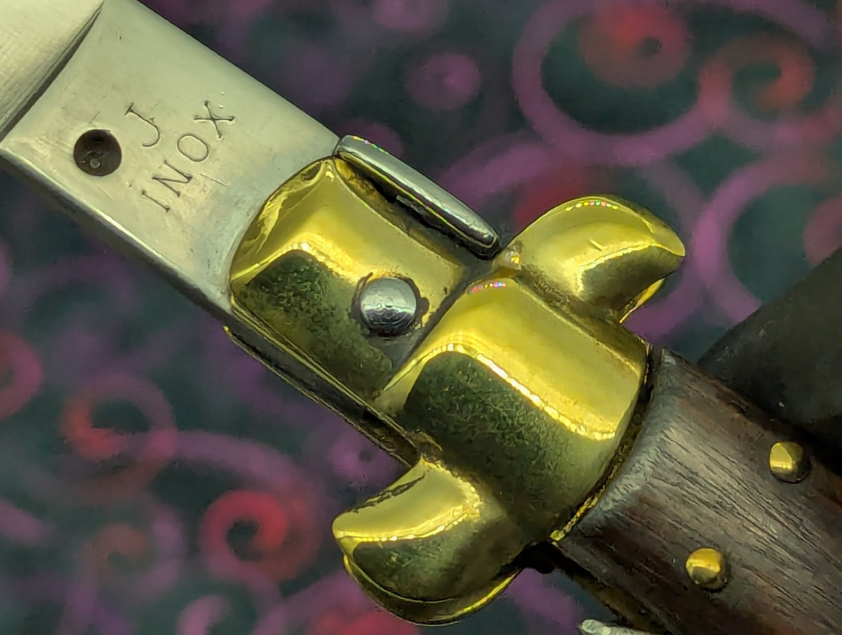 Vintage J/ INOX 11" Solid Wood & Brass Italian Stiletto