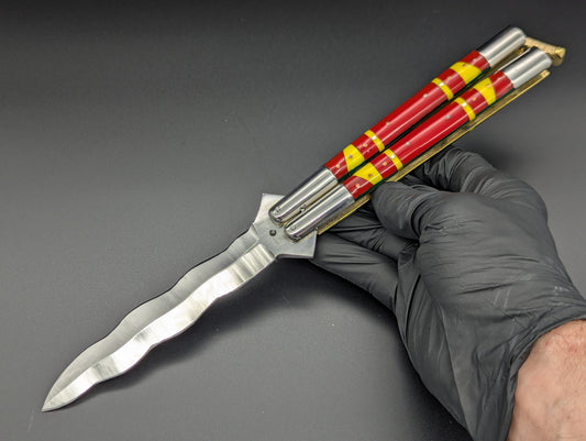 29cm 268g KRIS BLADE FIESTA FHM BALISONG RED/ YELLOW
