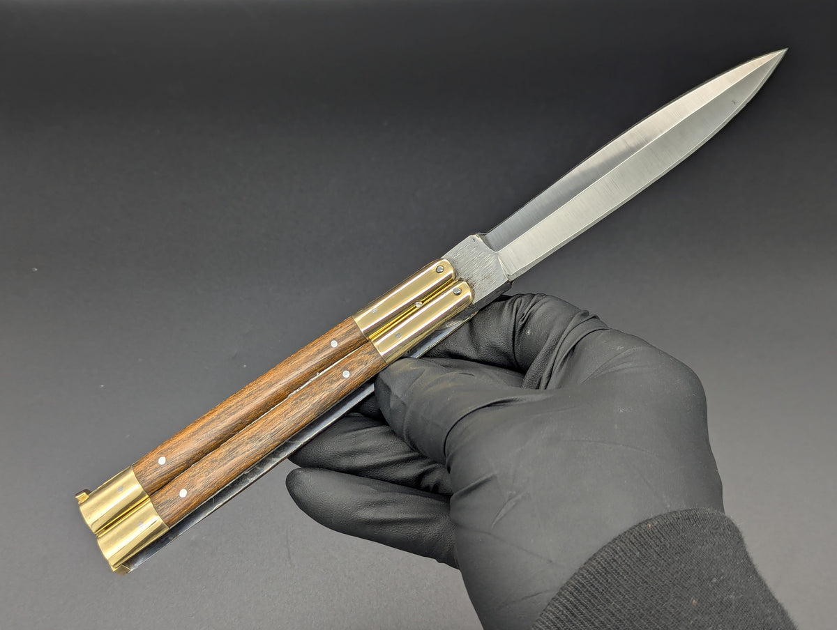 9" FHM Slim Narrawood Balisong Dagger