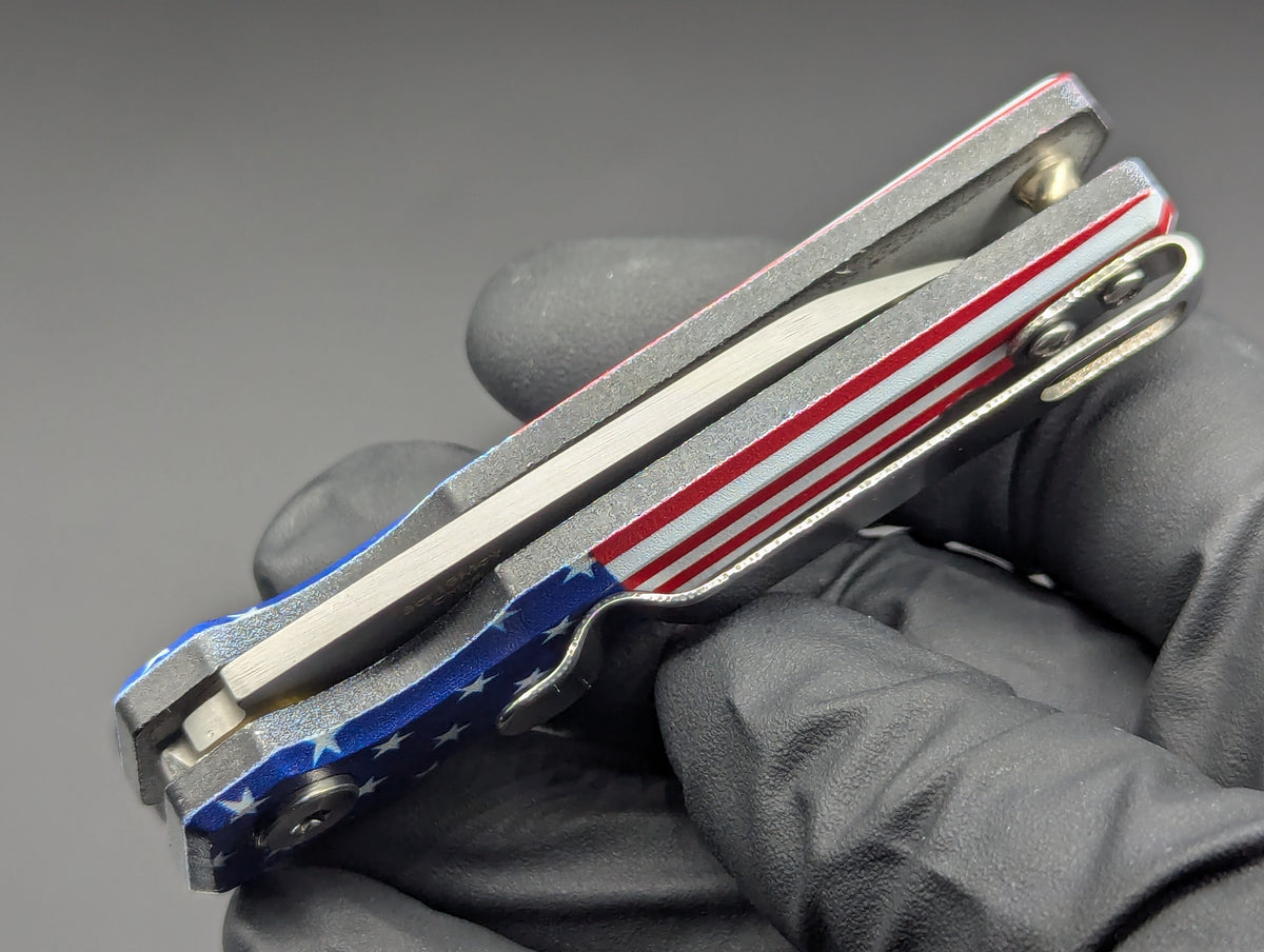 USA STARS AND STRIPES CALIFORNIA LEGAL SWITCHBLADE KNIFE