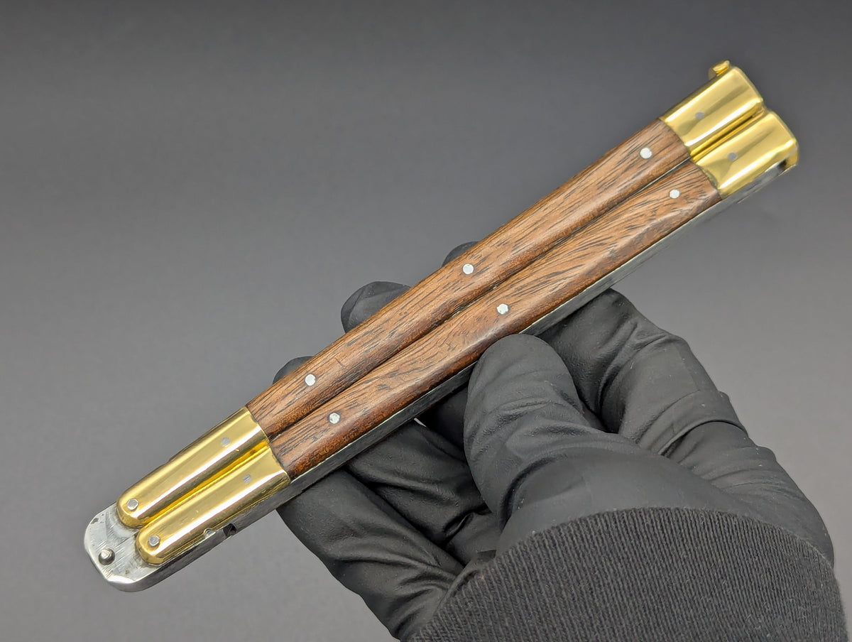 11" FHM Philippines Handmade Slim Narra Wood Balisong Rambo Bottle Opener