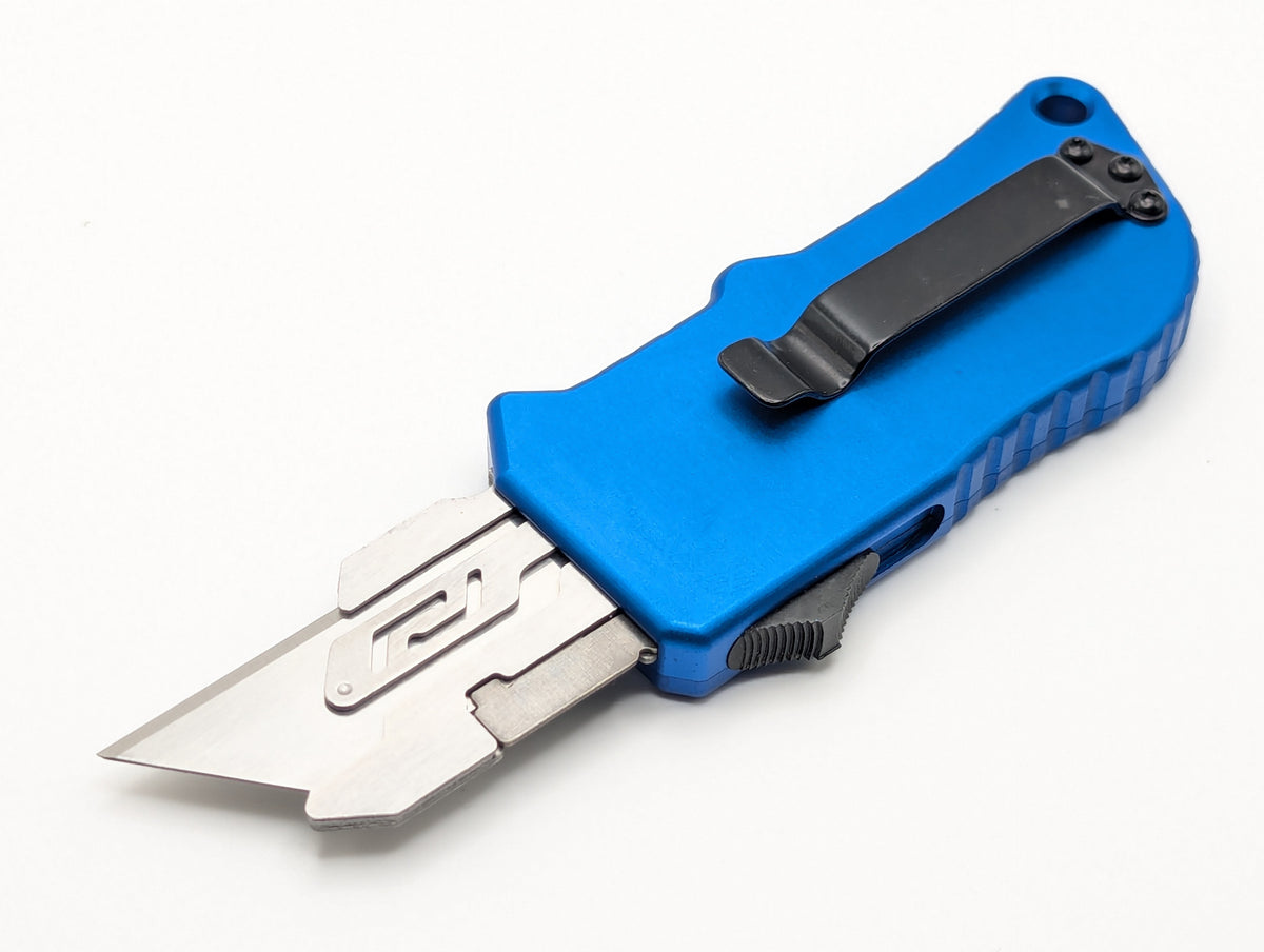Blue D/A Box Cutter OTF Knife