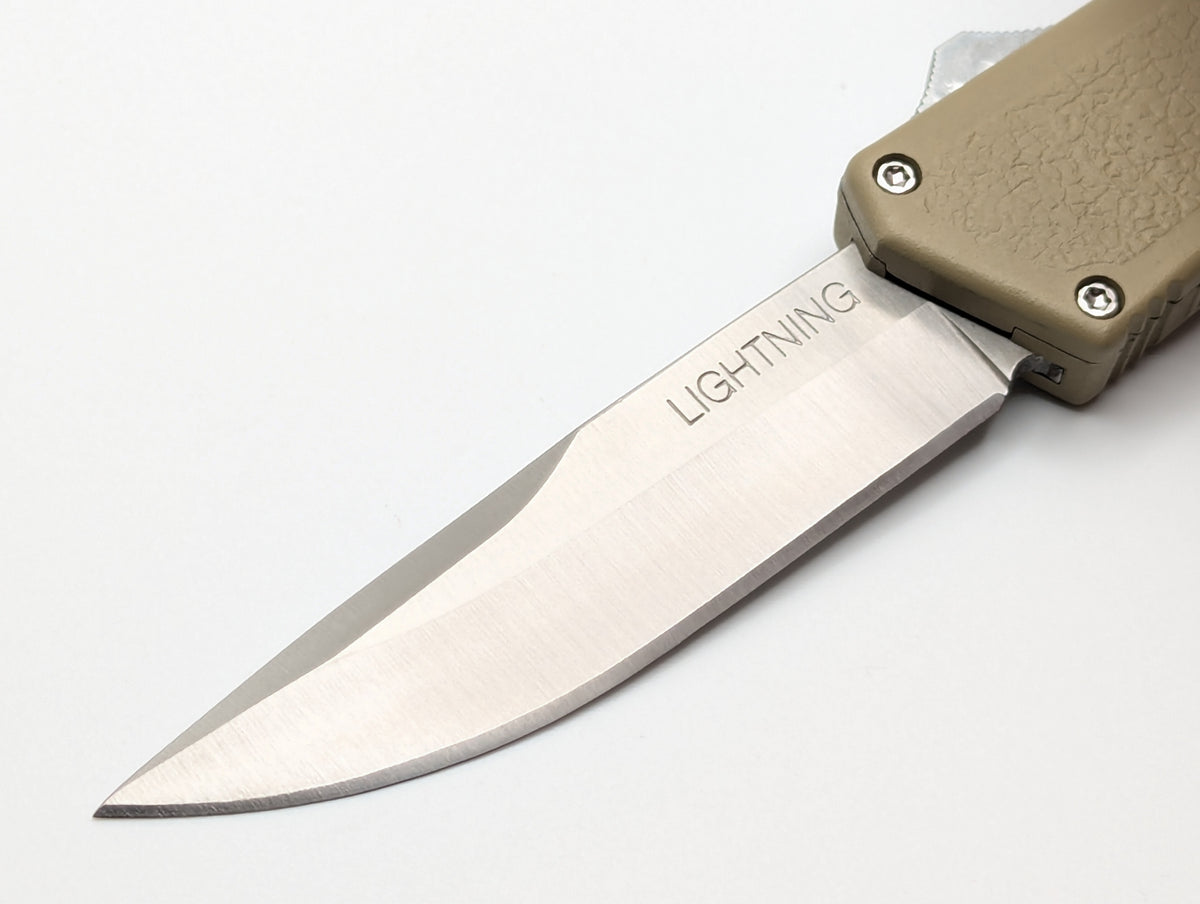 SAND LIGHTNING OTF KNIFE DROP POINT BLADE
