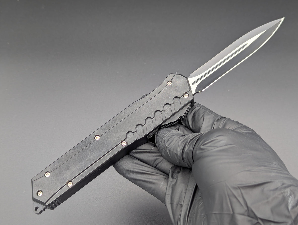 12 PC BLACK COMPOSITE D/A OTF KNIFE