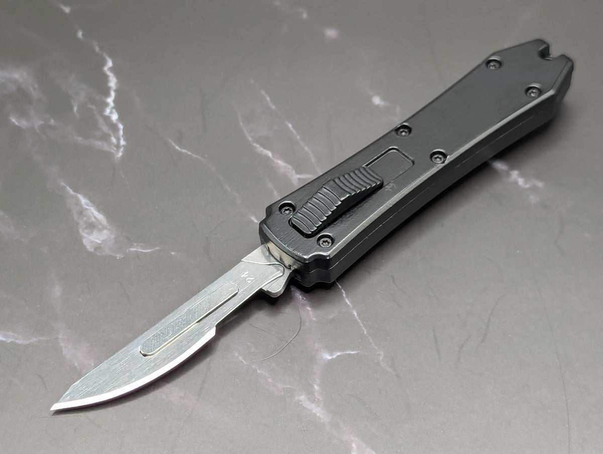BLACK MINI COFFIN SCALPEL OTF KNIFE