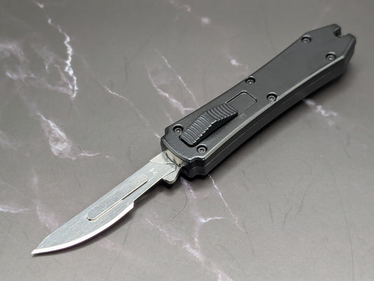 BLACK MINI COFFIN SCALPEL OTF KNIFE