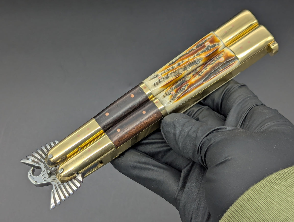 11.25" PHILIPPINES HANDMADE BALISONG EAGLE TANG TANTO