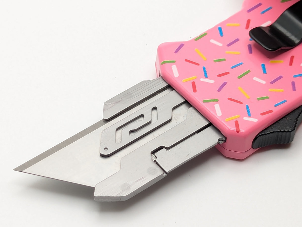 Pink Sprinkle D/A Box Cutter OTF Knife