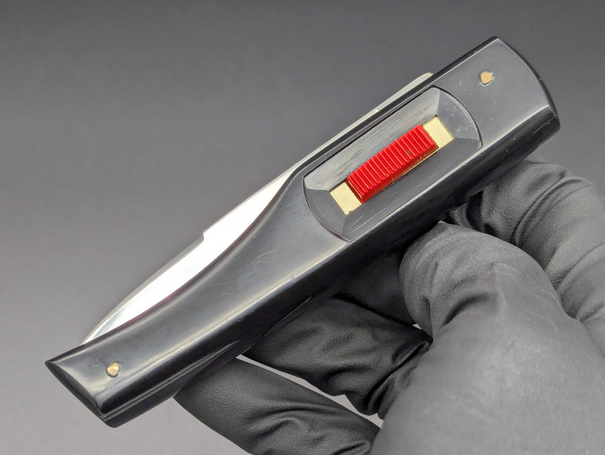 NOS VINTAGE PATENT FLYLOCK AUTOMATIC SWITCHBLADE KNIFE