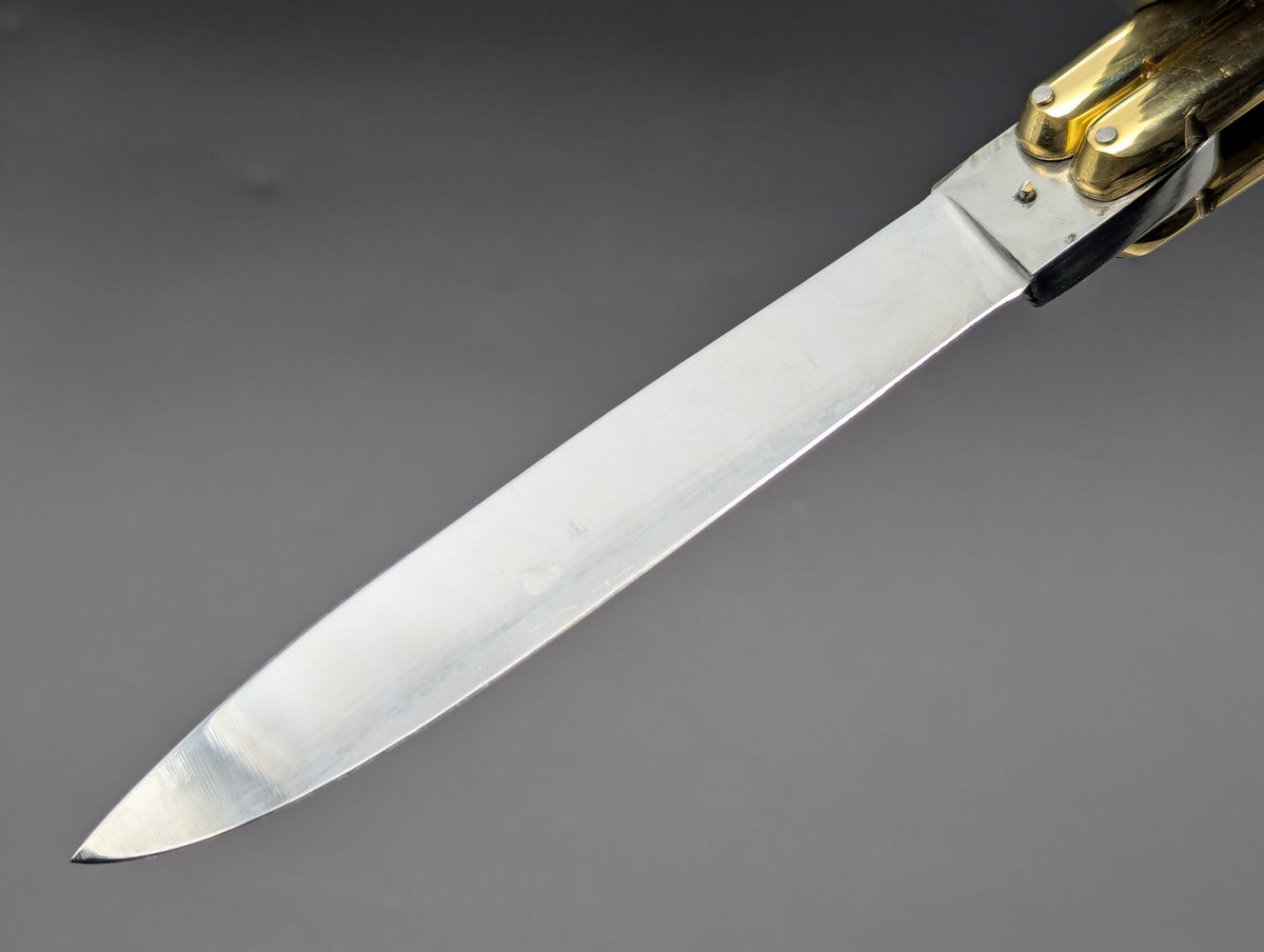 PHILIPPINES HANDMADE BALISONG SOLID BRASS HEAVYWEIGHT STRAIGHT BLADE