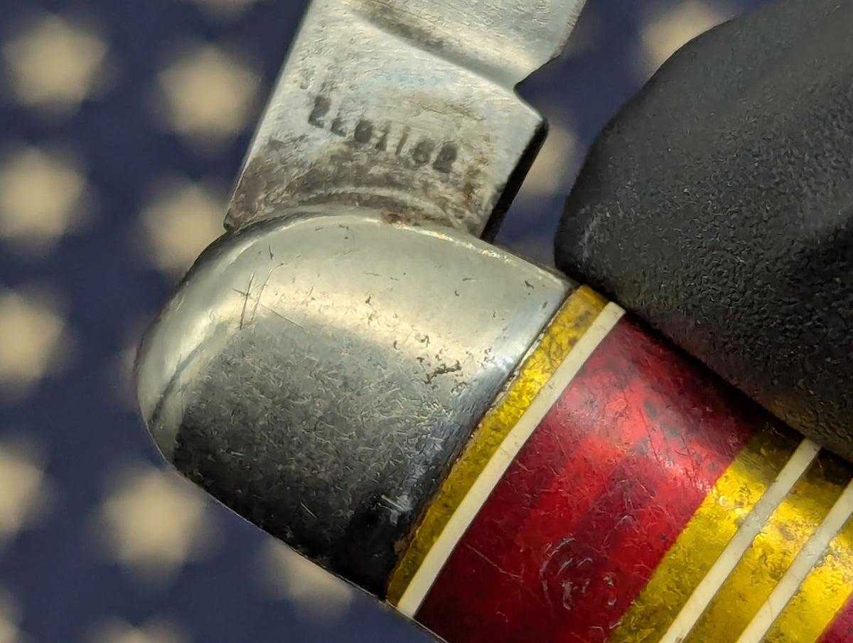 ANTIQUE HAMMER BRAND CANDY STRIPE TOOTHPICK SWITCHBLADE KNIFE