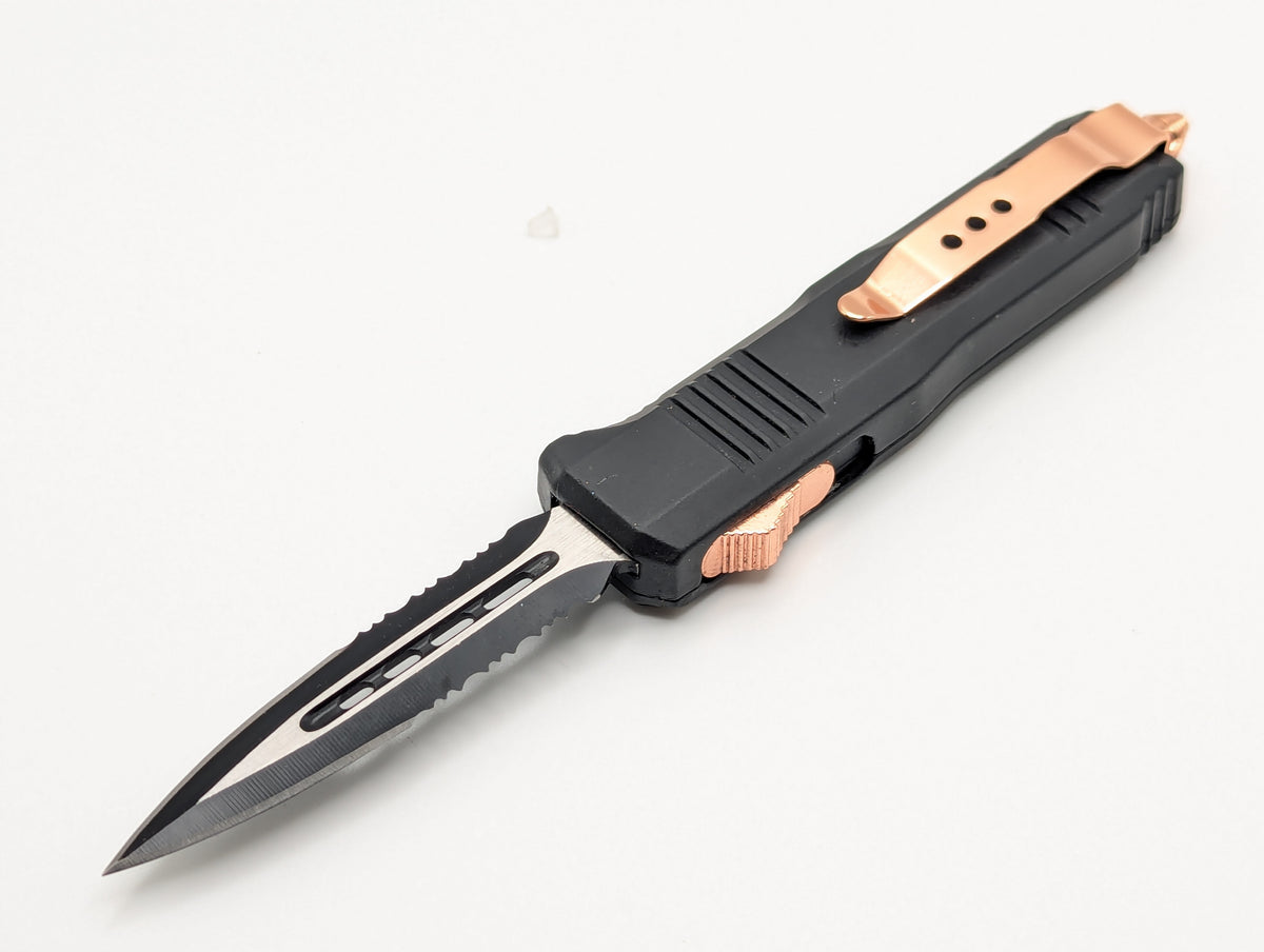 7" Mini Rose Gold Accent D/A OTF Knife