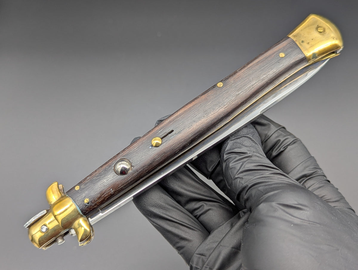 Vintage 13" VIRGINIA Wood & Brass Italian Stiletto Swedge Blade
