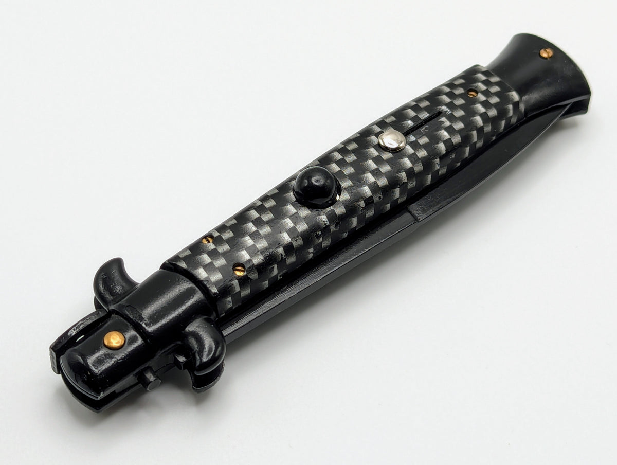 9" Frank Beltrame Tactical Faux Carbon Fiber Italian Stiletto Bayo