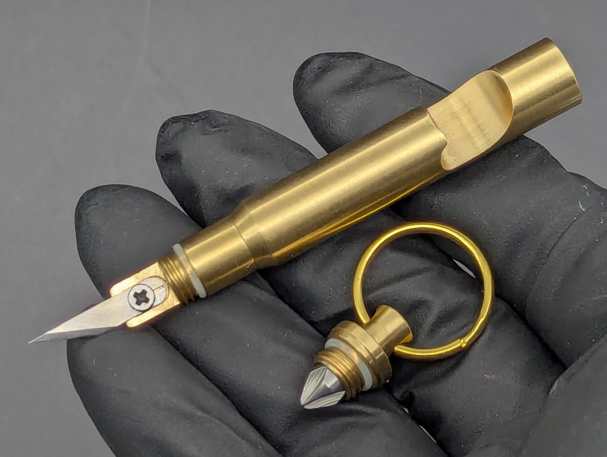 SOLID BRASS BOTTLE OPENER AND RAZOR MULTI TOOL KEYRING