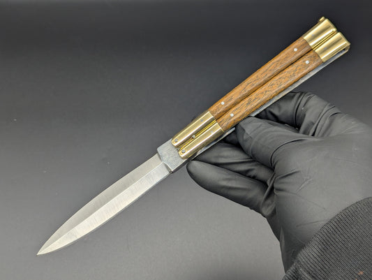 9" FHM Slim Narrawood Balisong Dagger