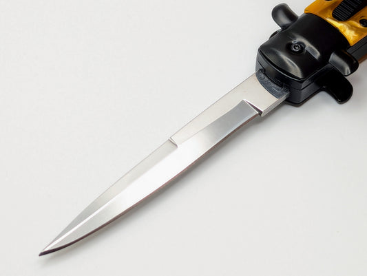 9" MAFIA ITALIAN STYLE D/A OTF KNIFE BK & GOLD