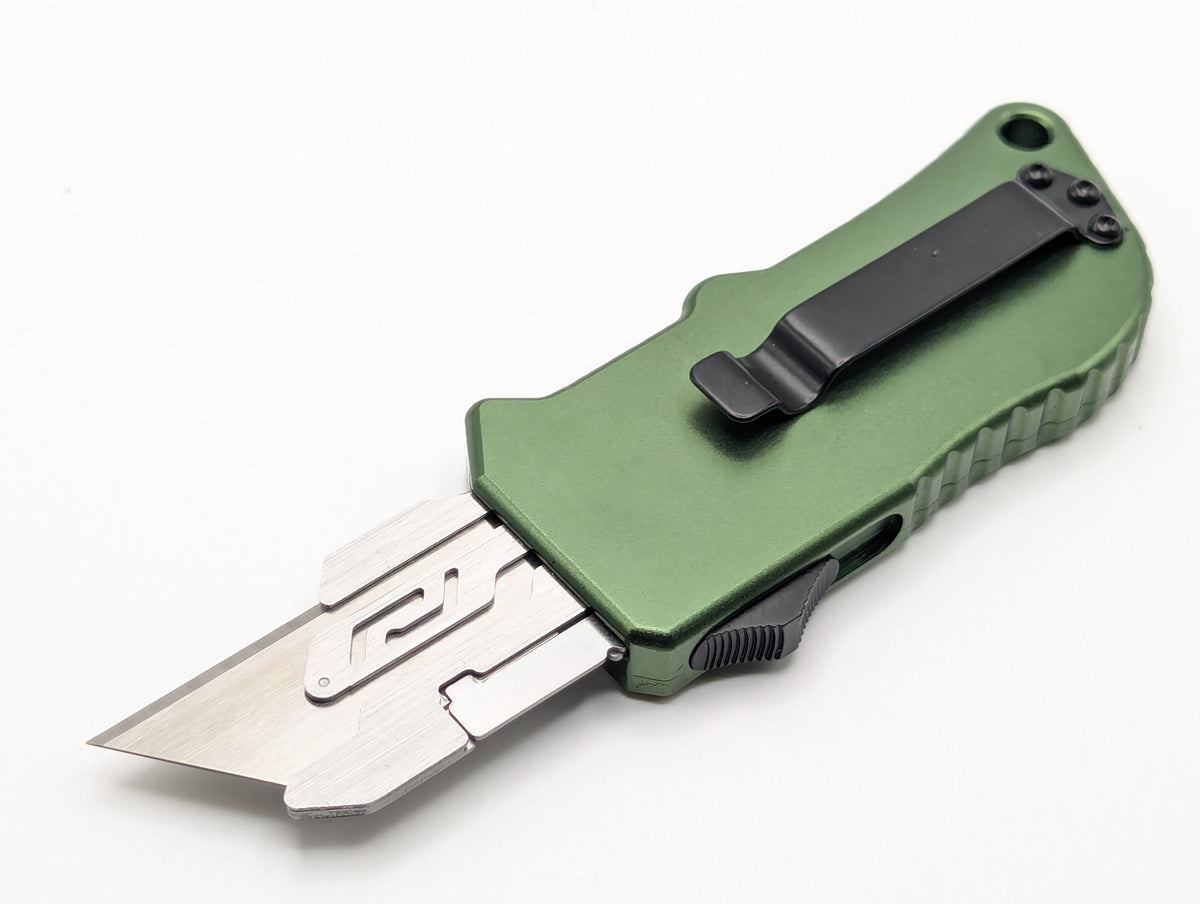 Green D/A Box Cutter OTF Knife