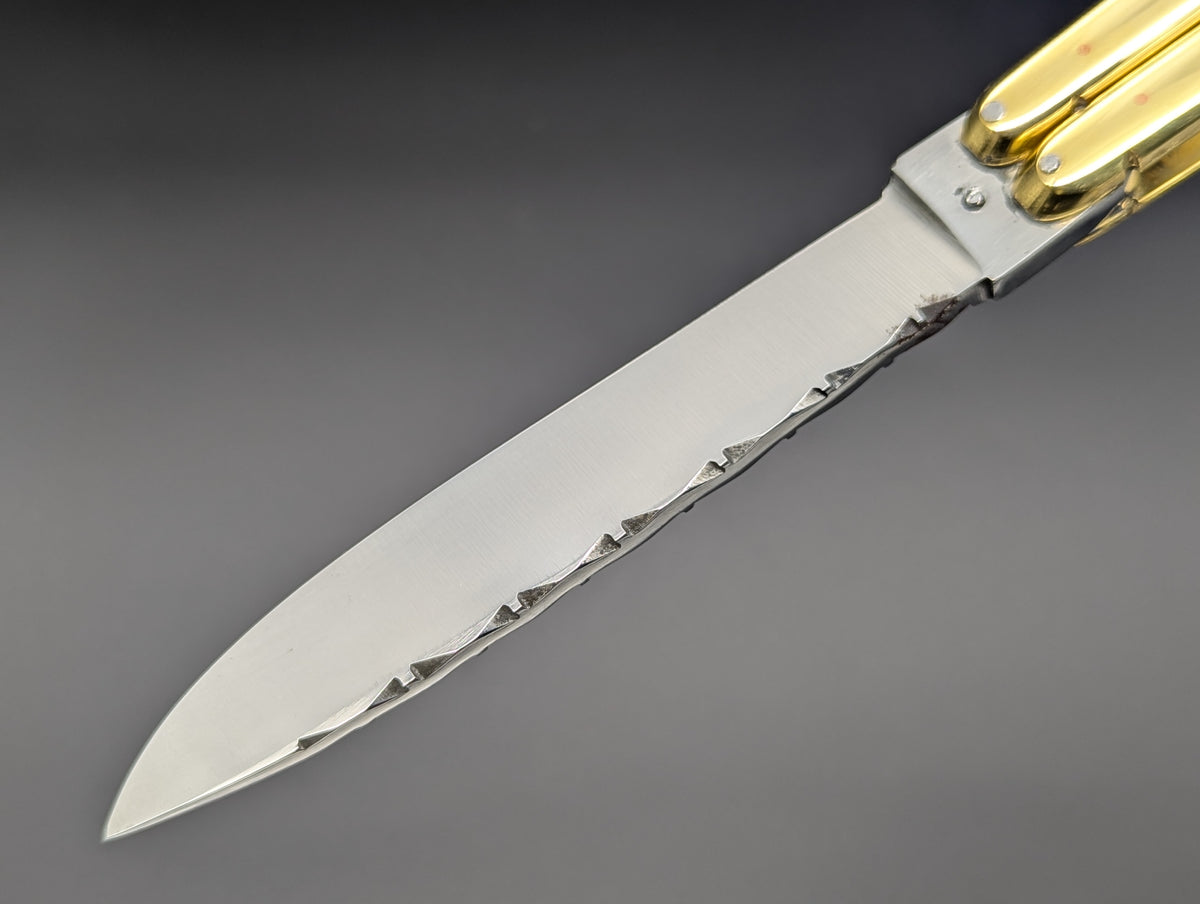11" 336 GRAM HEAVYWEIGHT FHM BALISONG BRASS/ DROP