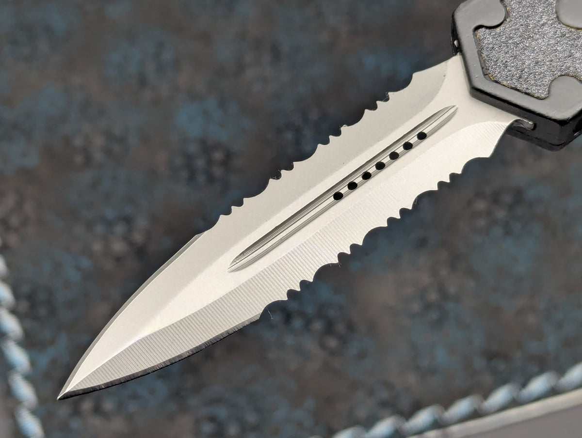 8.5" DOUBLE SERRATED TACTICAL D/A OTF KNIFE