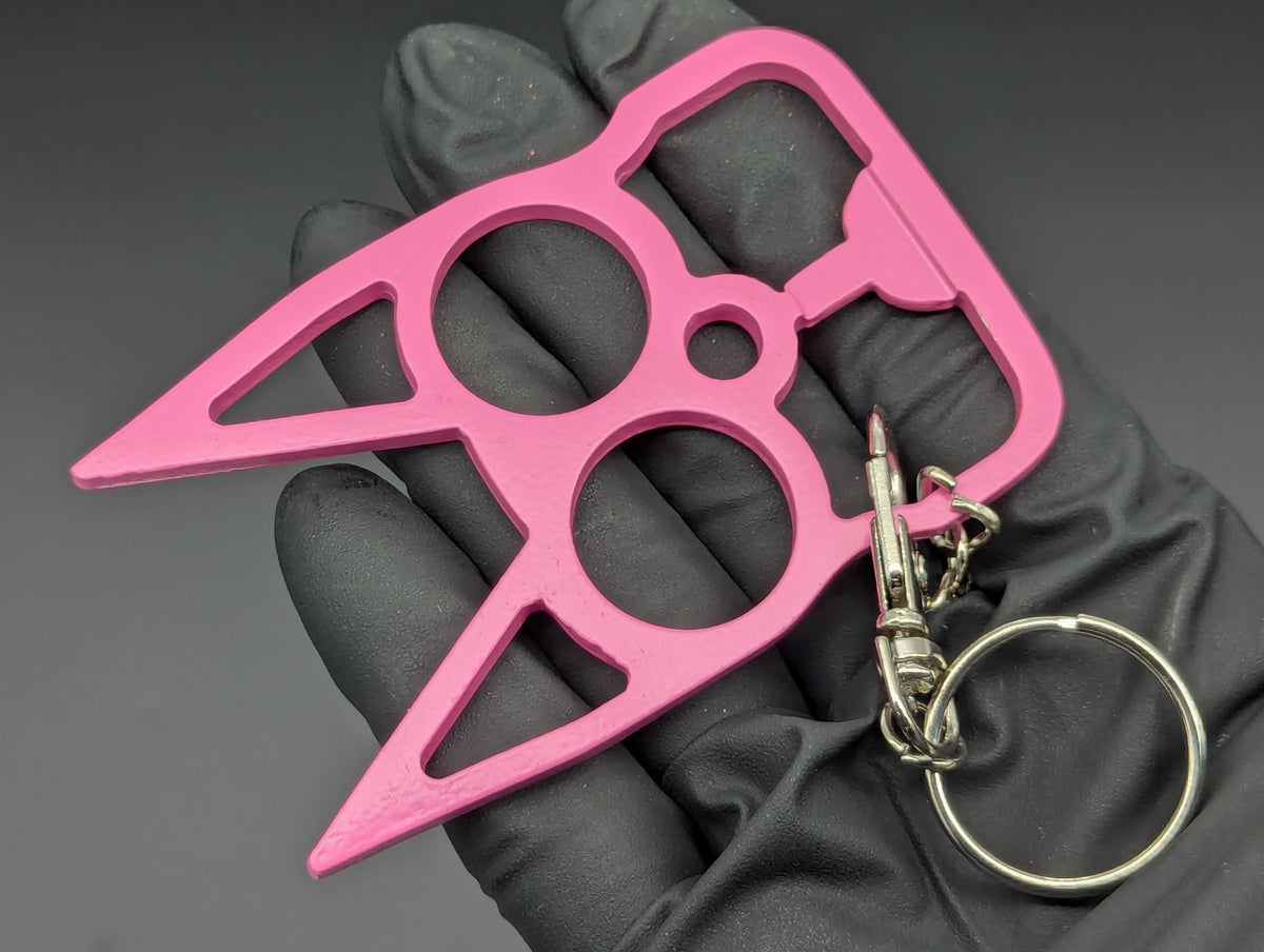 PINK STEEL CAT SELF DEFENSE KEYRING