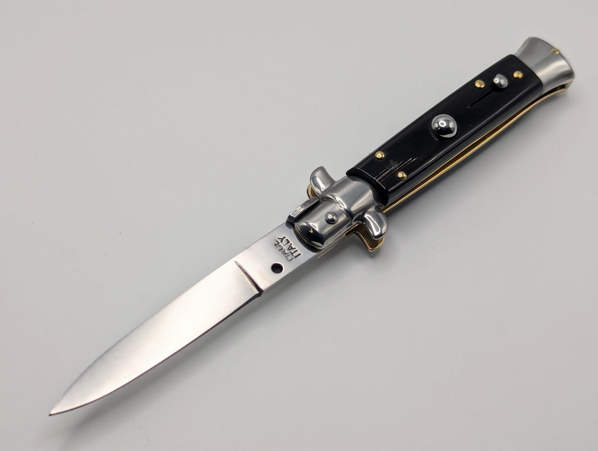 8" OL Buffalo Horn Italian Stiletto Flat Grind