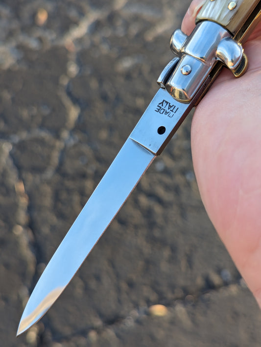9" Renzo Beltrame Honey Horn Flat Grind Italian Stiletto