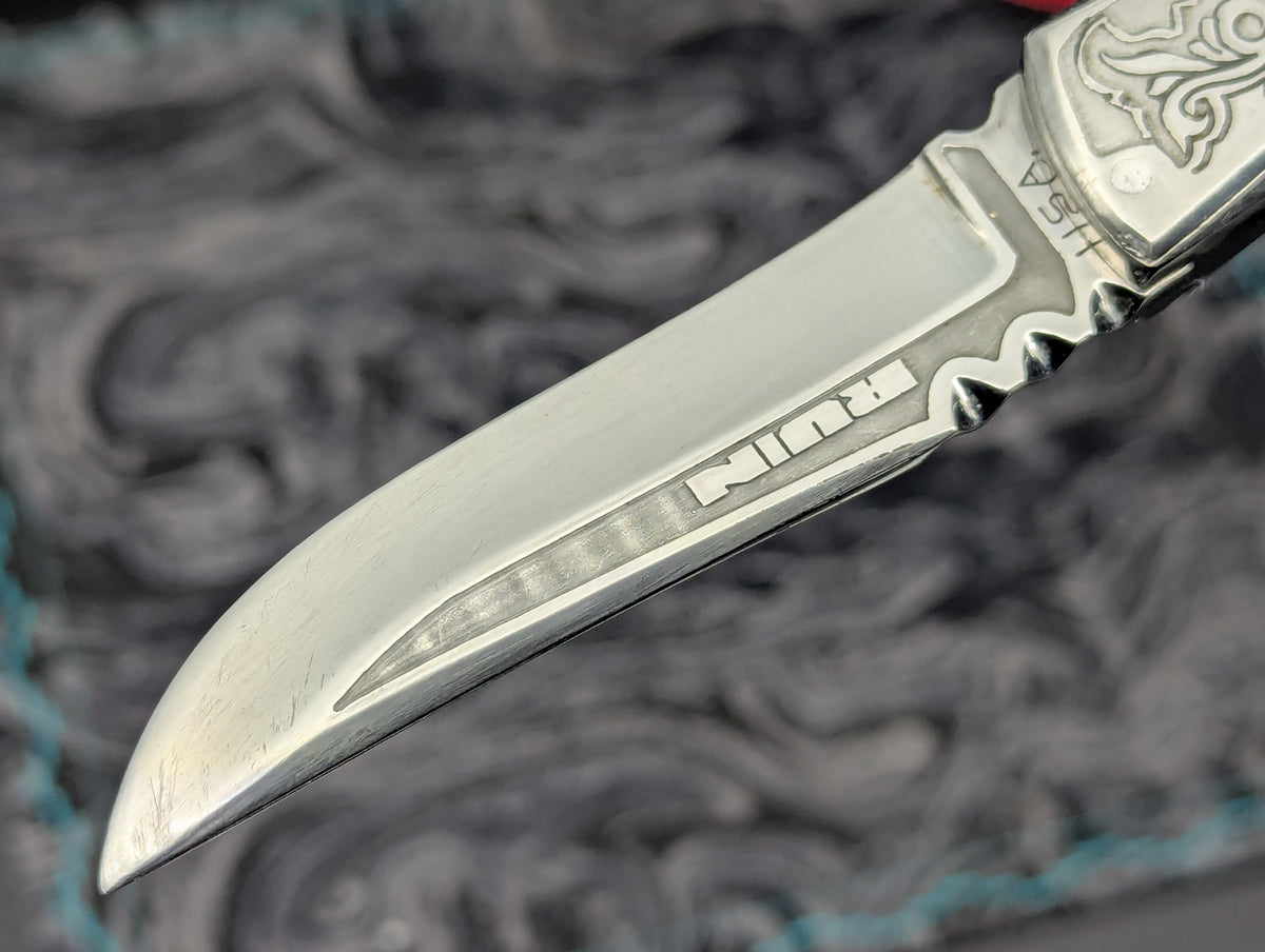 Engraved Stainless Russian Prison Made RPK Automatic Switchblade Knife