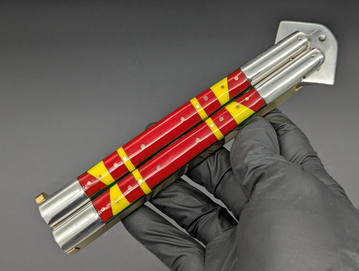 29cm 268g KRIS BLADE FIESTA FHM BALISONG RED/ YELLOW
