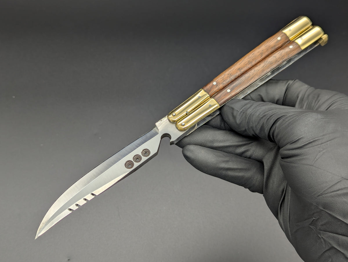 9" FHM Slim Narrawood Balisong Bottle Opener