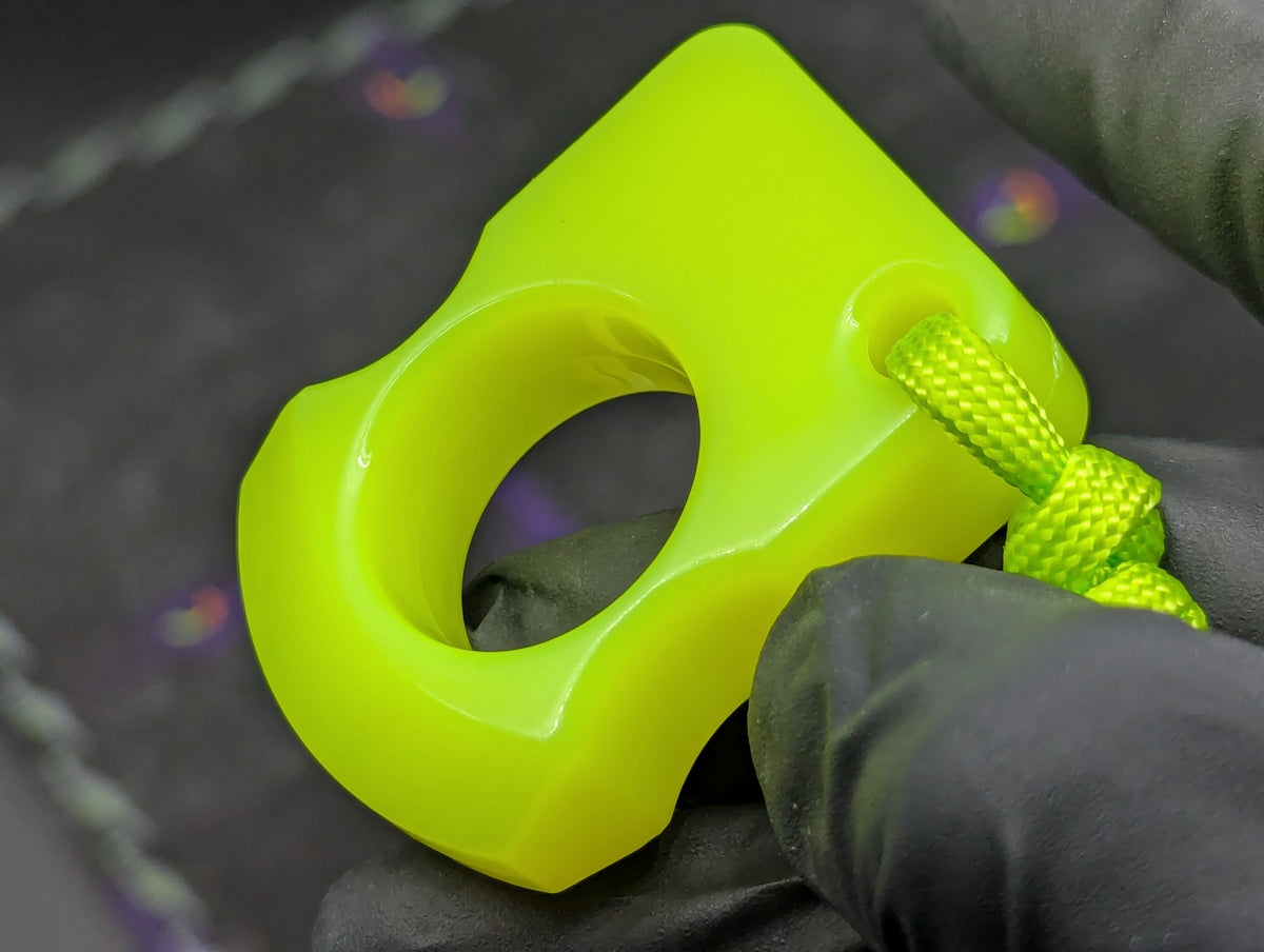 GLOW IN DARK GREEN RESIN "SFK" SINGLE FINGER KNUCKLE DUSTER